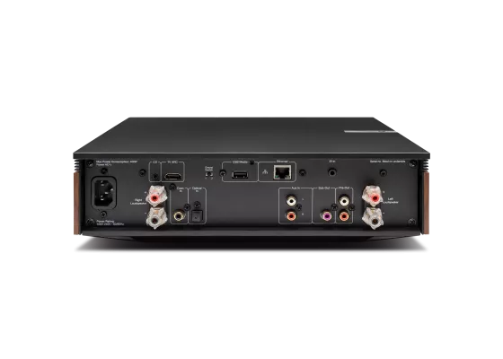 Detailed view of Cambridge Audio Evo 75 controls and display